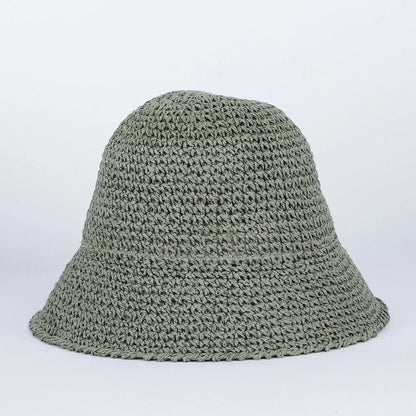 Women Straw Sun Hat Woven Bucket Hat Fishing Hat