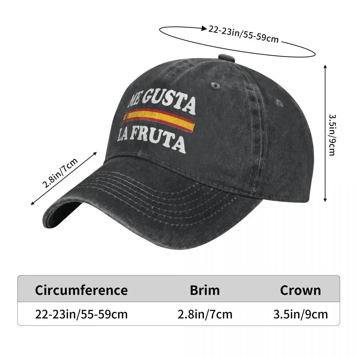 Retro Me Gusta La Fruta Spain Spanish Trucker Hat Men Women