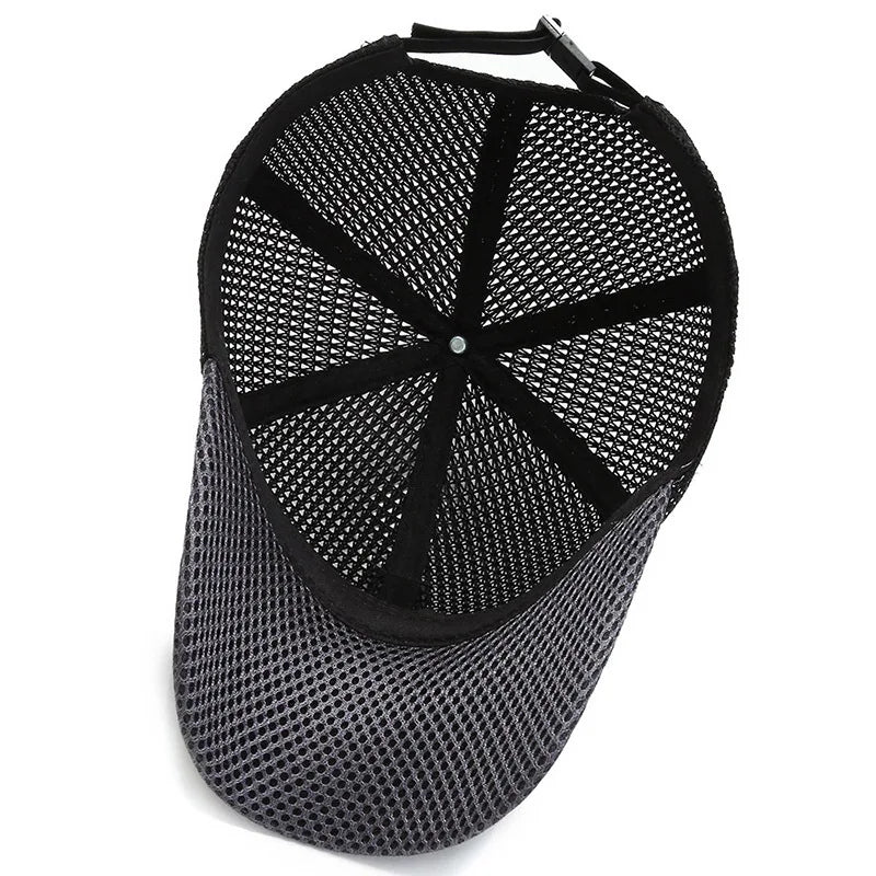 Men's Mesh Baseball Cap Breathable Summer Caps Dad Hat Outdoor Fishing Hats