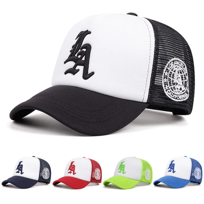 LA Side Embroidered Breathable Mesh Hat Men's Hip Hop Hat Baseball Hat Women's