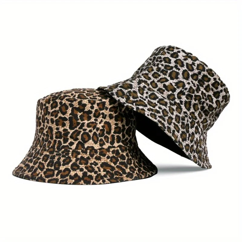 Leopard Print Bucket Hat Fisherman's Hat