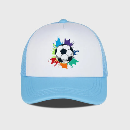 Colorful Soccer Splash Print Sponge Mesh Cap