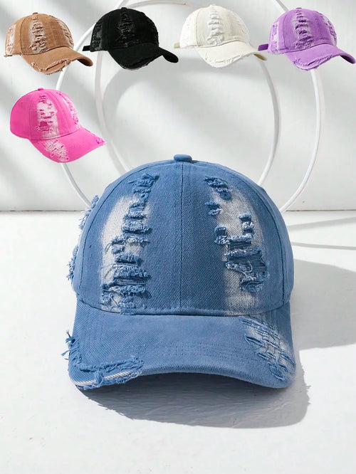 Unisex Distressed Ombre Color Retro Casual Fashion Couple Cap