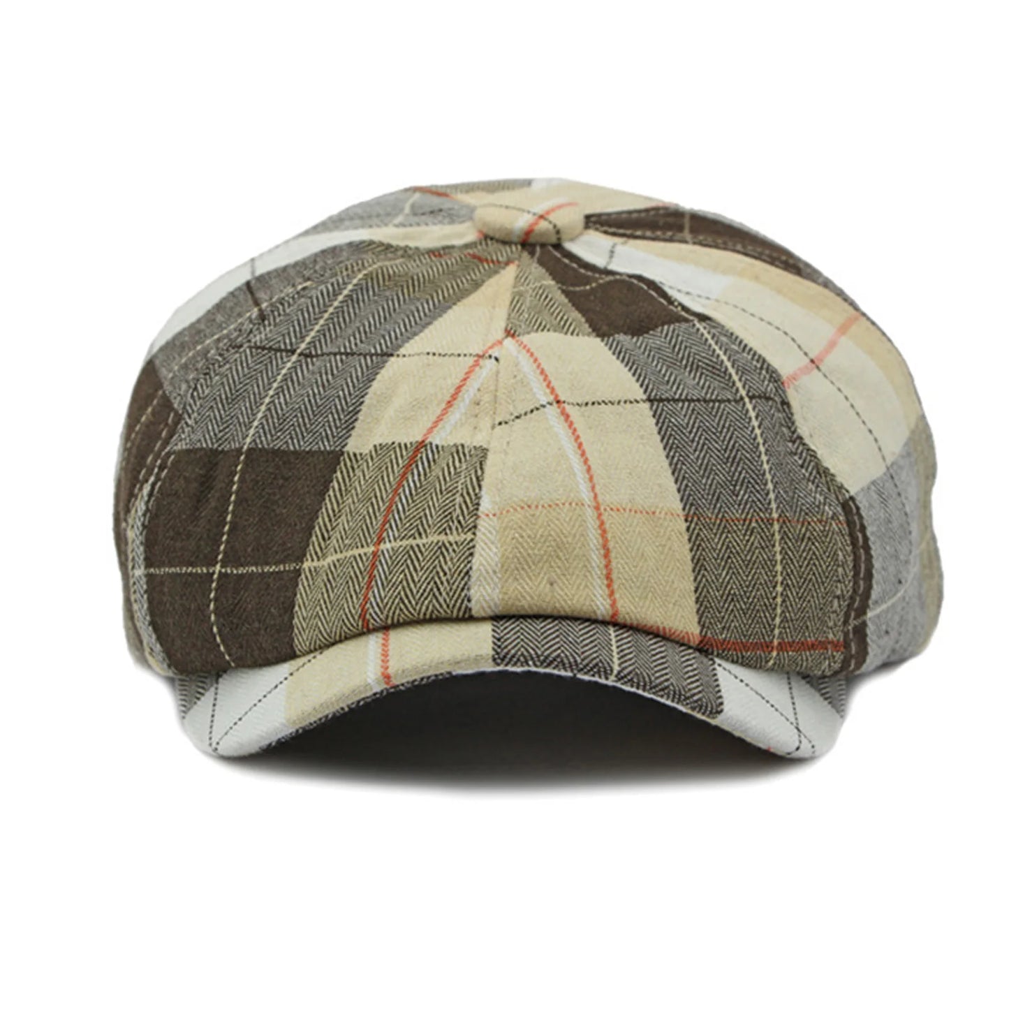 Plaid Beret Hat Short Brim Thin Lightweight Unisex British Retro Artist Cap