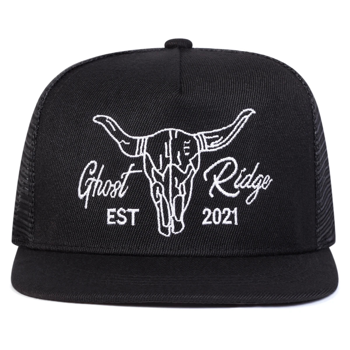 Unisex Ox Head Letter Embroidery Hip-Hop Net Hats Spring Summer