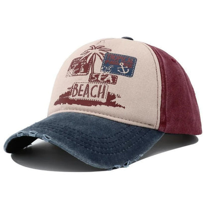 Retro Beach Embroidery Hat for Men Women