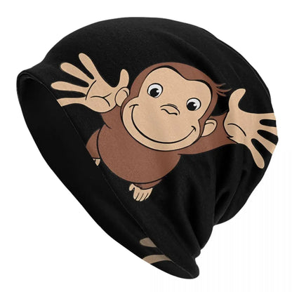 Balloons Cartoon Cute Brown Monkey Bonnet Hats Cool Street Beanies Hats