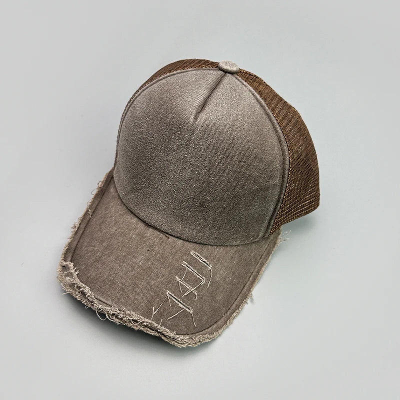 Mesh Solid Rotten Edged Baseball Hats