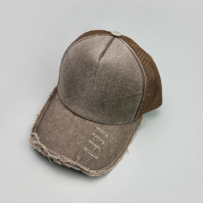 Mesh Solid Rotten Edged Baseball Hats