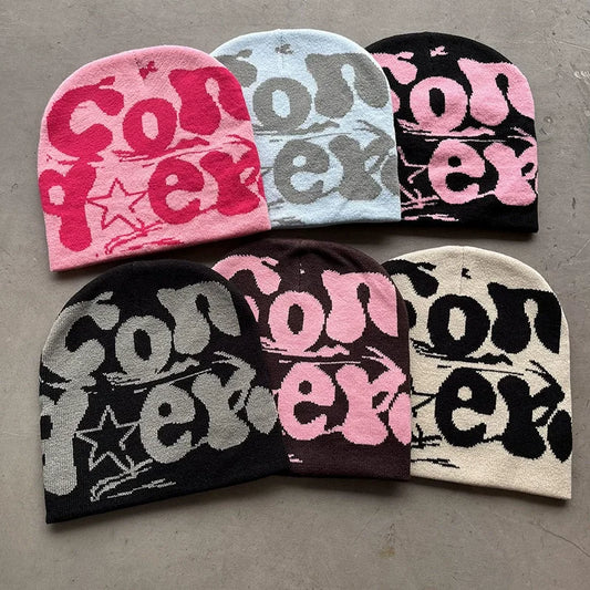 Knitting Beanie Hat For Women Y2K Punk Letter Hat