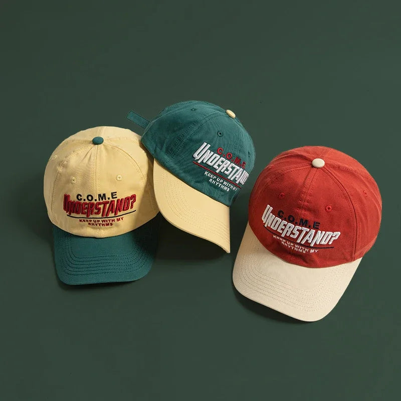 New Big Head Sports Hat Women Versatile Embroidery Contrasting Baseball Cap Men Outdoor Adjustable Hat