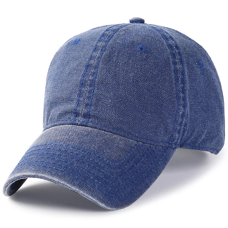 Denim Cotton Wash Snapback Hats Women Summer Sun Cap Big Head Man