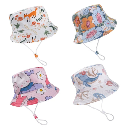 Beach Sun Cap Cartoon Autumn Kids Fisherman's Cap Outdoor Baby Sun Hat