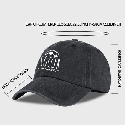 Soccer Mom Print Washed Baseball Cap For Moms