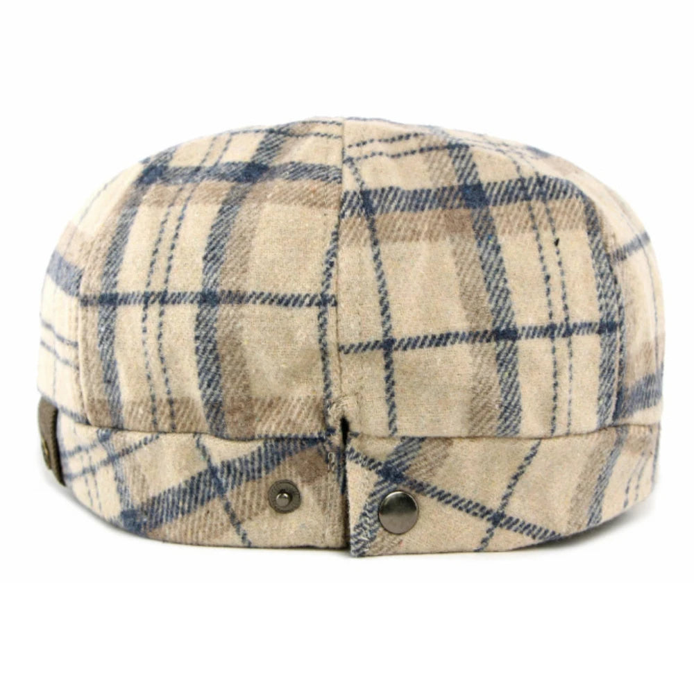 Men Berets Women Vintage Artist Painter Plaid Beret Hat