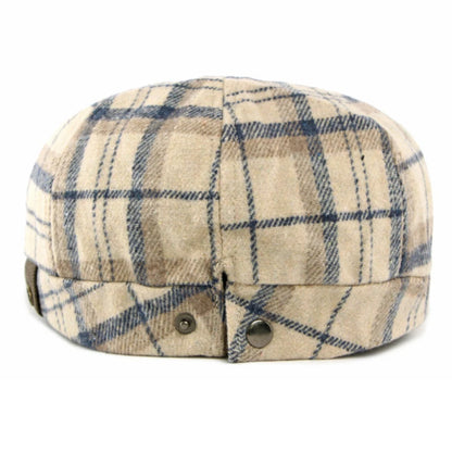 Men Berets Women Vintage Artist Painter Plaid Beret Hat