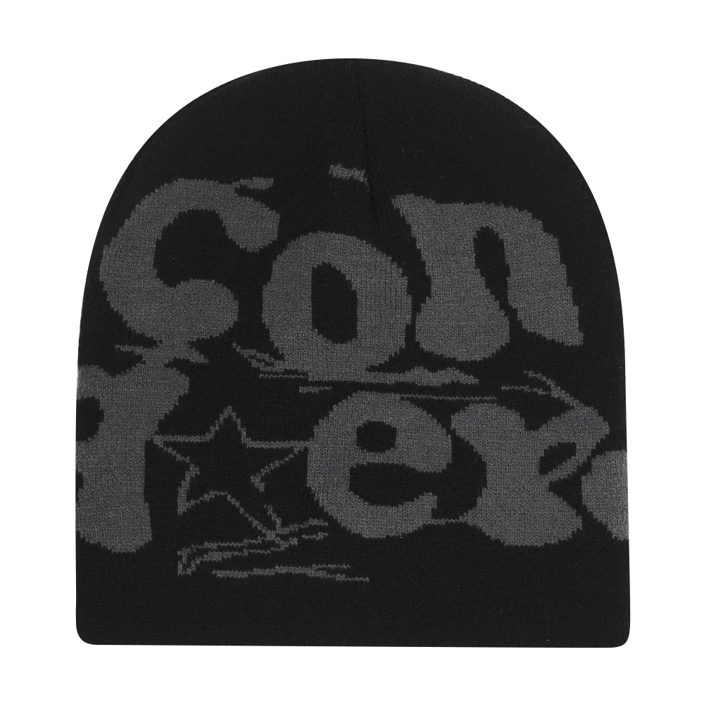 Y2K Letter Knitted Winter Autumn Beanie Cap Men Women