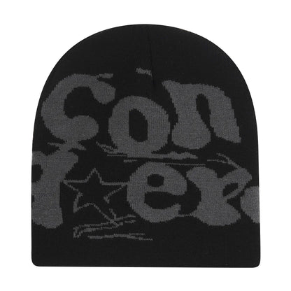 Y2K Letter Knitted Winter Autumn Beanie Cap Men Women
