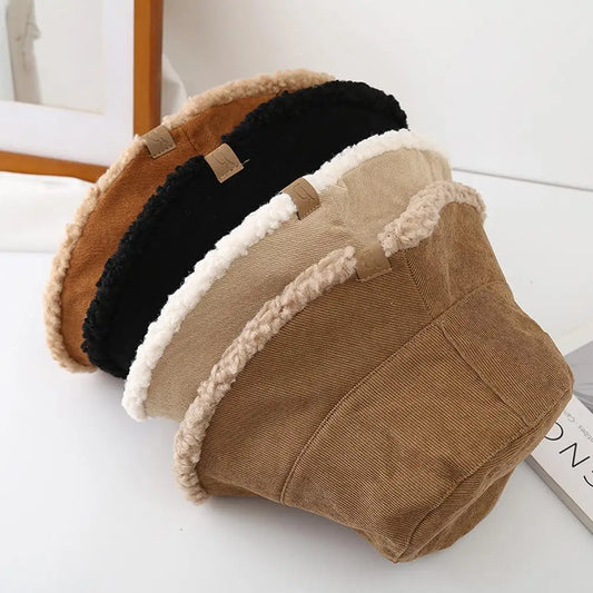 Trendy Lambswool Winter Bucket Hat