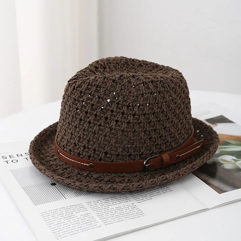 Unisex 90s Retro Bucket Hat Korean Belt Jazz Cap