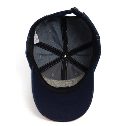 California Bear Baseball Cap Men Women Washed Denim Retro