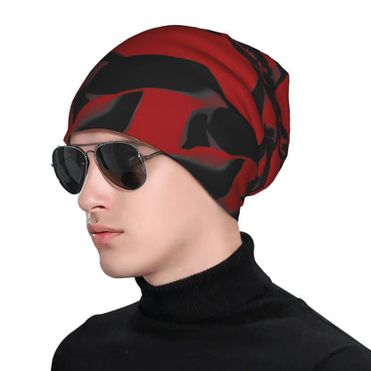 Red Black Chain Pattern Beanie Hats Bonnet Hats Men Women