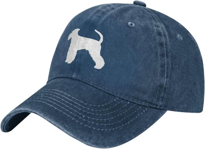 Bedlington Terrier Dog Silhouette Cotton Baseball Cap Low Profile Casual Dad Hat Unisex