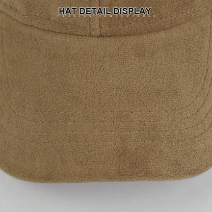 Fashion False Suede Baseball Caps For Men Women Autumn Winter Solid Retro Unisex  Adjustable Sun Caps