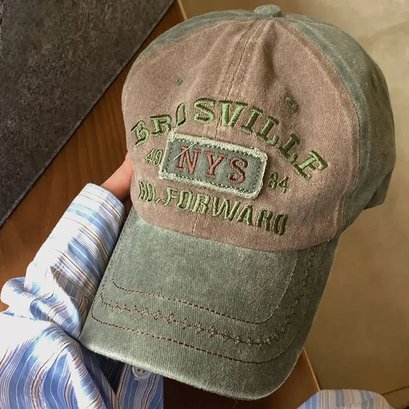 Retro Embroidery Letter Baseball Caps for Men Women Spring Summer