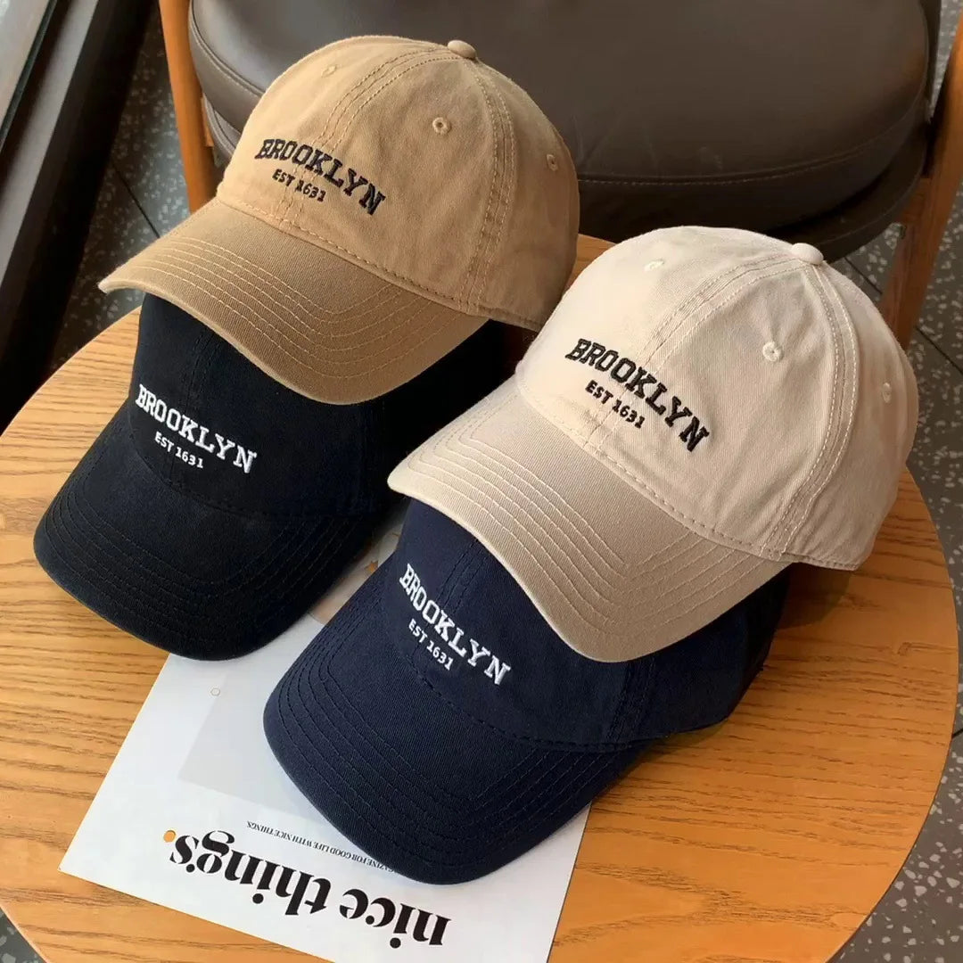 Retro Embroidery Letter Baseball Caps for Women Men
