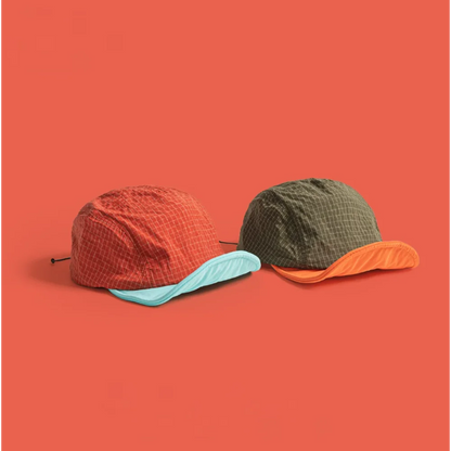 Baseball Cap Nylon Short Brim Korean Style Color Block Mesh Adjustable Breathable Hat
