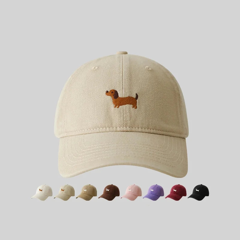 Dachshund Embroidery Baseball Hat Sunscreen Fashion Outdoor Hat Suitable for Men and Women