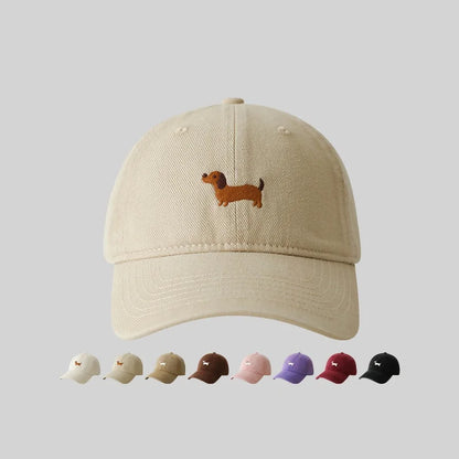 Dachshund Embroidery Baseball Hat Sunscreen Fashion Outdoor Hat Suitable for Men and Women