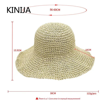Beach Hat Female Sunscreen Cap Simple Women Panama Straw Hat