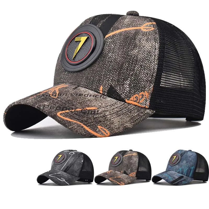 Personality 7 Letter New Design Retro Mesh Baseball Cap For Men Women Autumn Summer