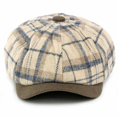 Men Berets Women Vintage Artist Painter Plaid Beret Hat