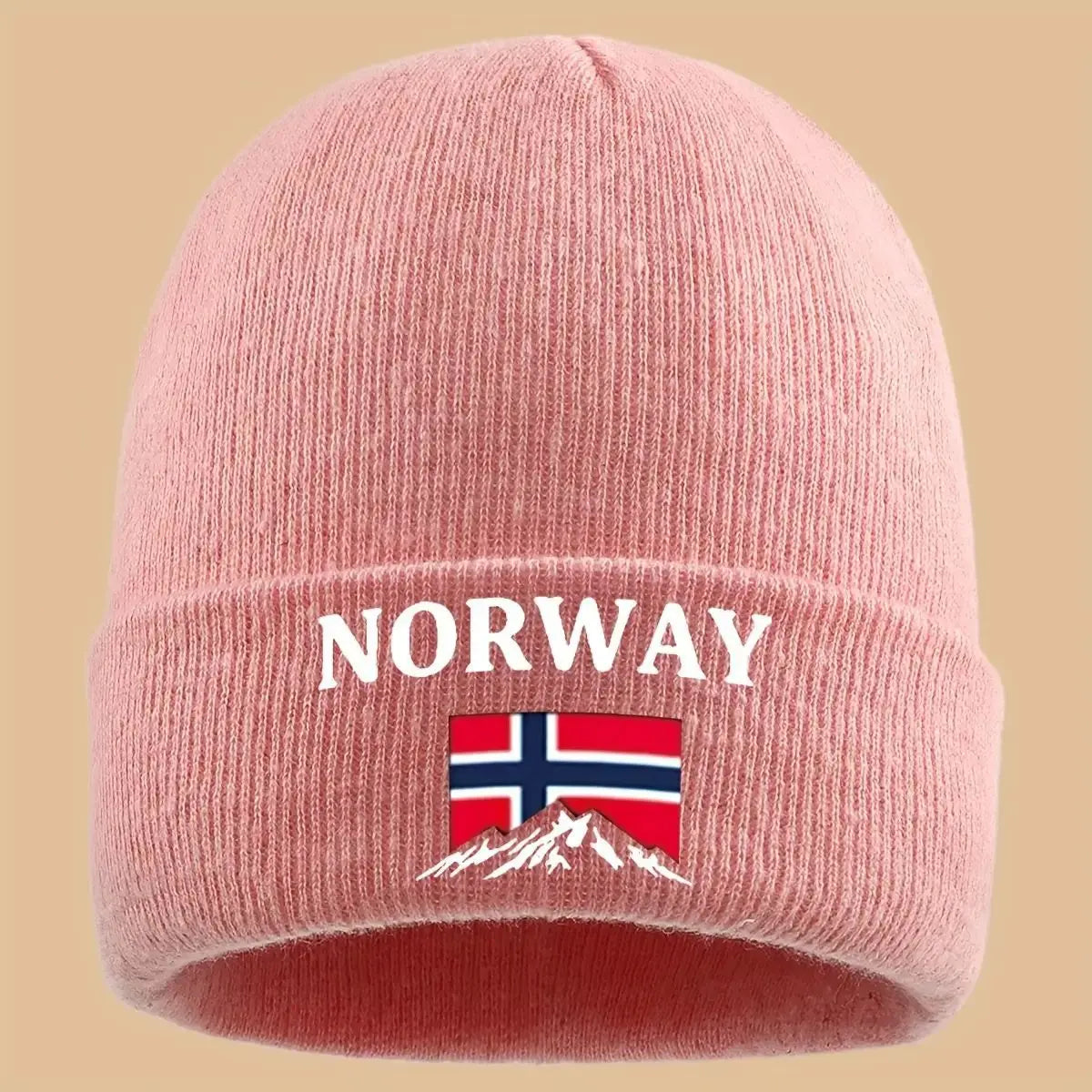 Lined Knit Beanie With Norway Embroidery Vintage Trucker Hat For Youth Couples