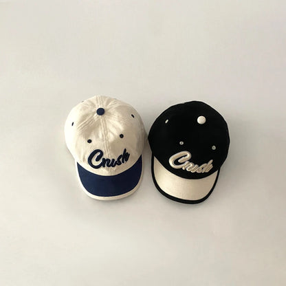 Retro Patchwork Baby Baseball Cap Letter Embroidered Peaked Cap