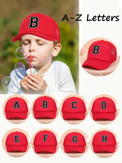 1pc Children's Letter A-Z Sunshade Baseball Cap, Spring and Summer Mesh Breathable