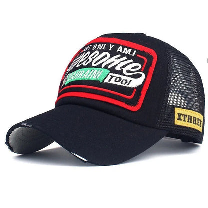 Spring And Summer Mesh Embroidery Letter Awesome Baseball Cap Women's