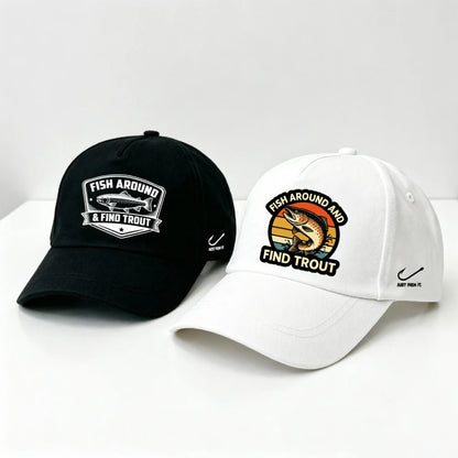 Fish Around and Find Trout Baseball Caps For Men Summer Hat Sun Protection Snapback Caps Sunshade Hat