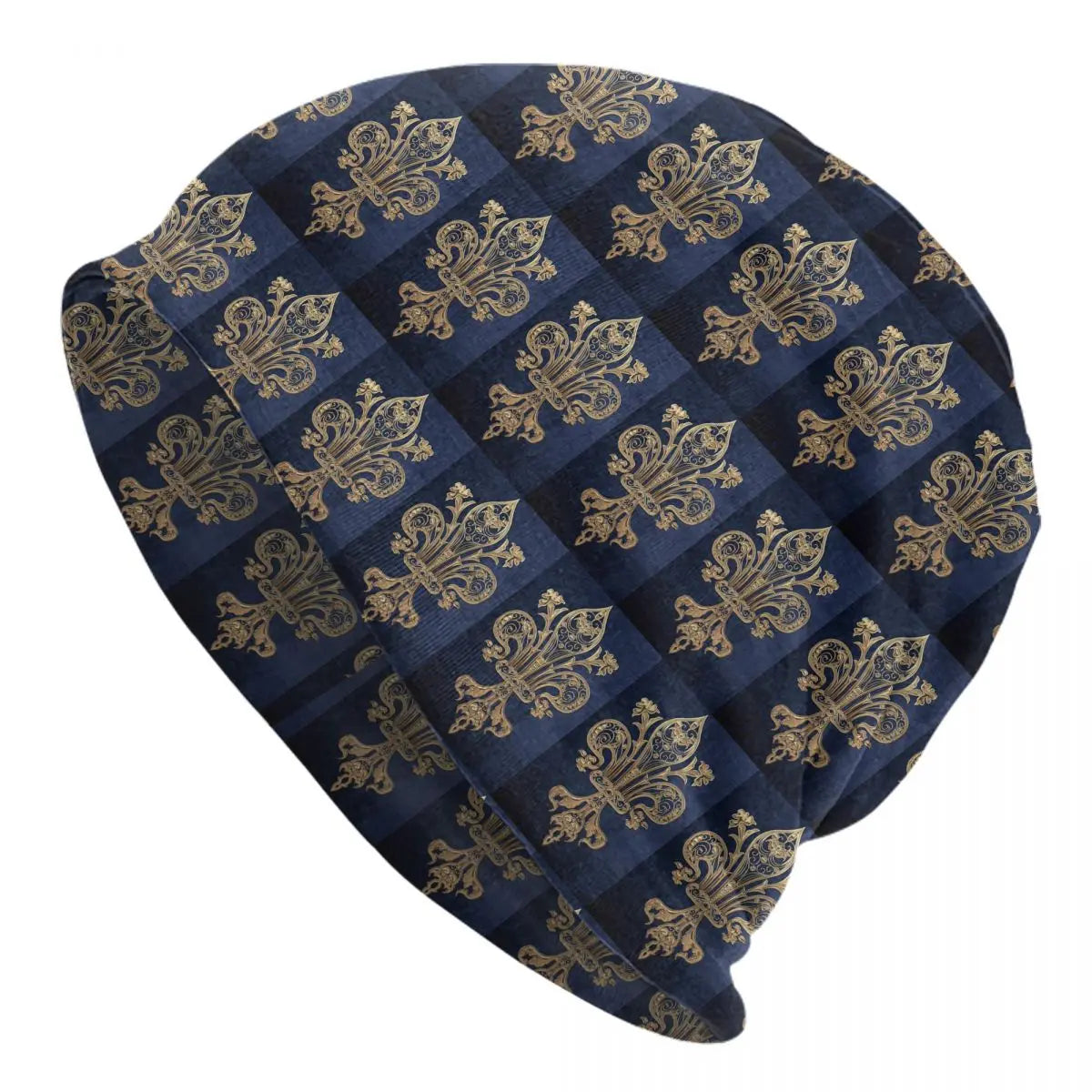 Vintage Fleur De Lis Lily Men Women Adult Beanies Caps