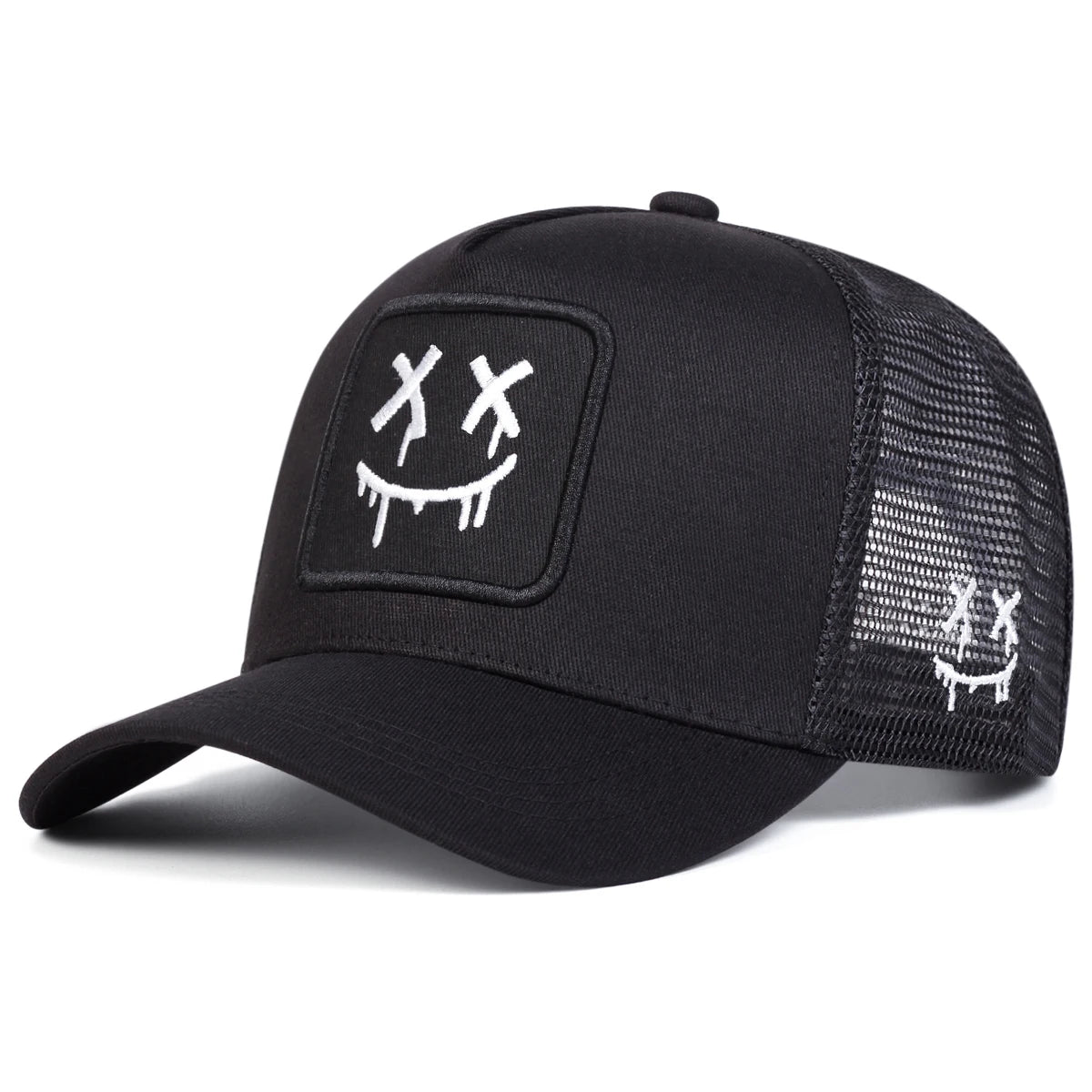 Unisex XX Smiling Face Embroidery Baseball Net Caps Spring and Summer