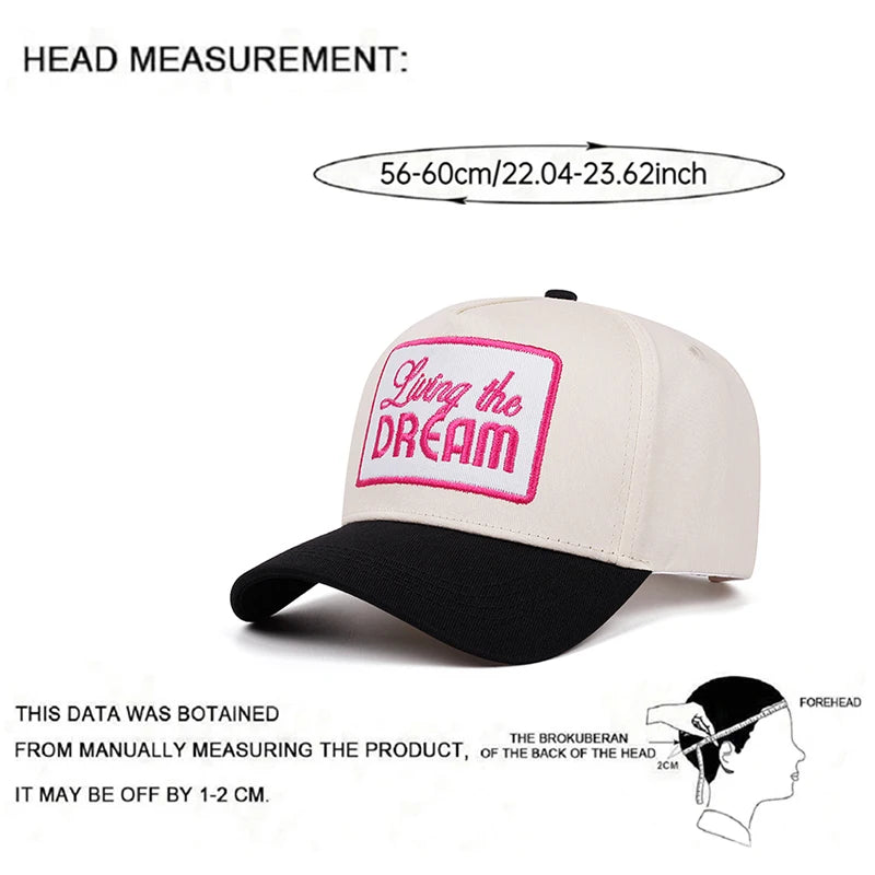 Creative Baseball Hat Letter Dream Embroidered Decorative Hat Outdoor Sports Hat