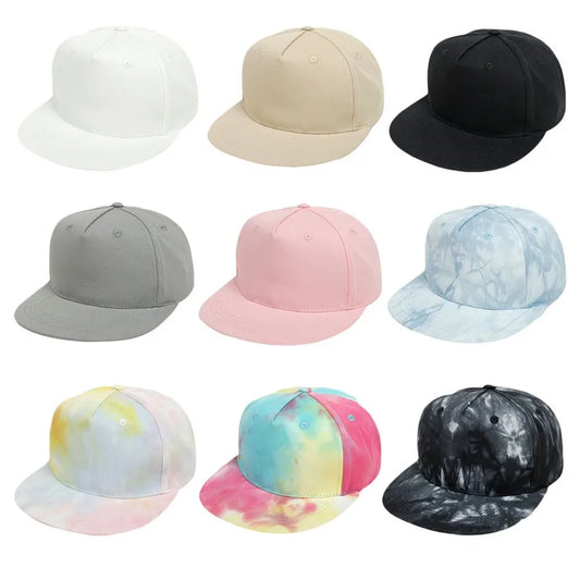 1-5 Years Children Hip-Hop Hats Kids Solid Color Tie-Dye Baseball Caps