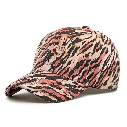 Polyester Leopard Print Casquette Baseball Cap Adjustable