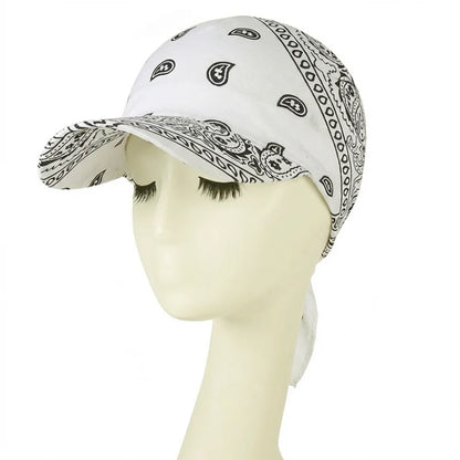 Fashion Wide Brim Baseball Caps Head Scarf Pre-Tied Breathable