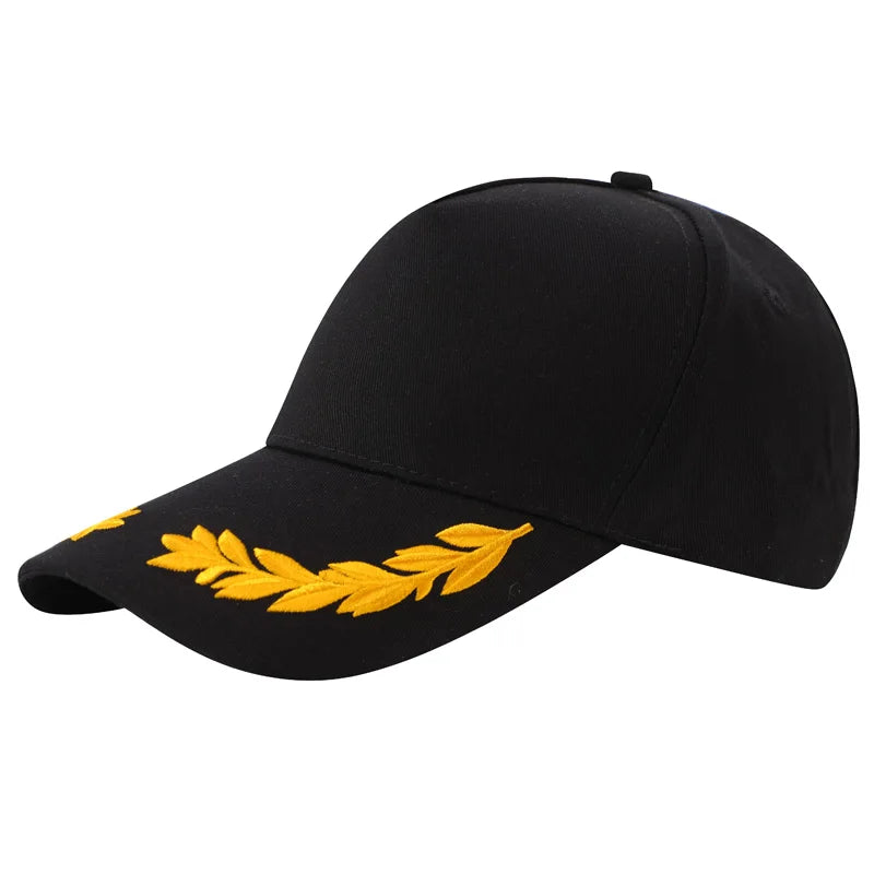Customized Logo Printed Men Baseball Cap Casual Cap Wheat Ear Solid Color Snap Cap Sports Cap