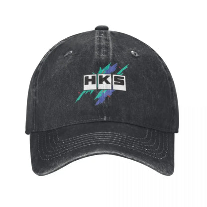HKS Race Baseball Cap Vintage Distressed  R32 GT-R Headwear Men Women