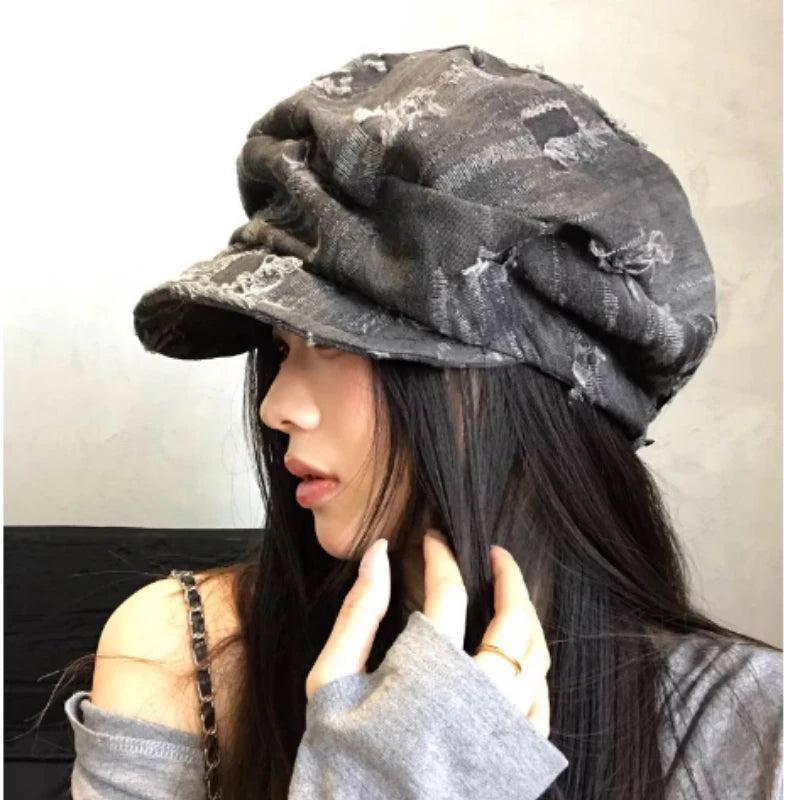 Fashion Dilapidated Octagonal Newsboy Caps